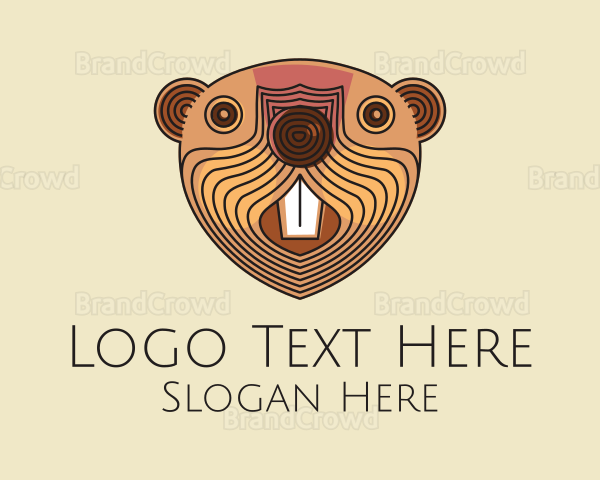 Wooden Beaver Face Logo