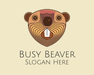 Beaver - Wooden Beaver Face logo design