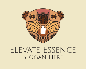 Animal Sanctuary - Wooden Beaver Face logo design
