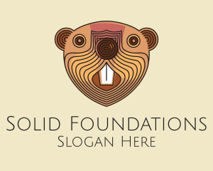 Animal Sanctuary - Wooden Beaver Face logo design