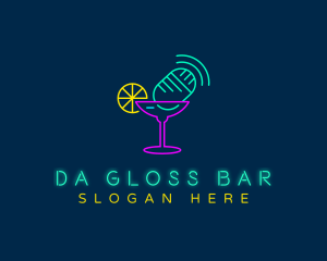 Neon Cocktail Podcast logo design