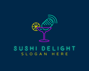 Neon Cocktail Podcast logo design