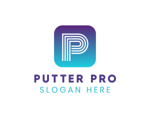 Letter P App logo design