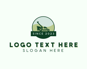 Grass Cutter - Grass Cutting Lawn Mower logo design