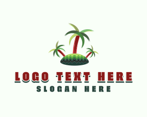 Island - Tropical Island Trees logo design