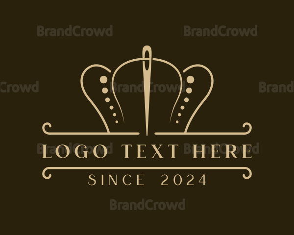 Crown Needle Embroidery Logo