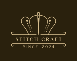 Crown Needle Embroidery logo design