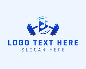 Physical Fitness - Music Fitness Motivation logo design