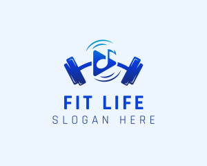 Music Fitness Motivation logo design