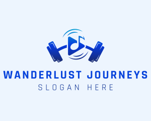 Playlist - Music Fitness Motivation logo design