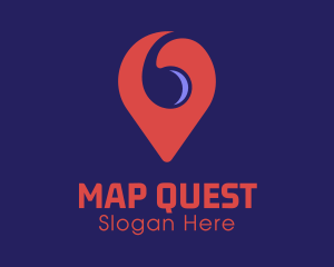 Maps - Spiral Location Pin logo design