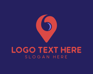 Maps - Spiral Location Pin logo design