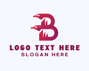 Airline - Eagle Head Letter B logo design