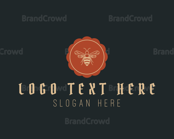 Retro Bee Flower Logo