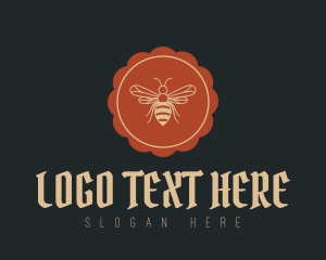 Relic - Vintage Bee Flower logo design
