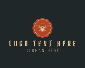 Apiary - Retro Bee Flower logo design