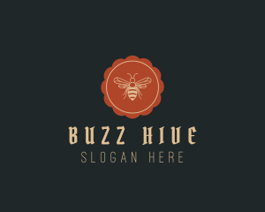 Retro Bee Flower logo design