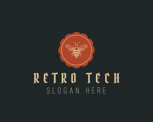 Retro Bee Flower logo design