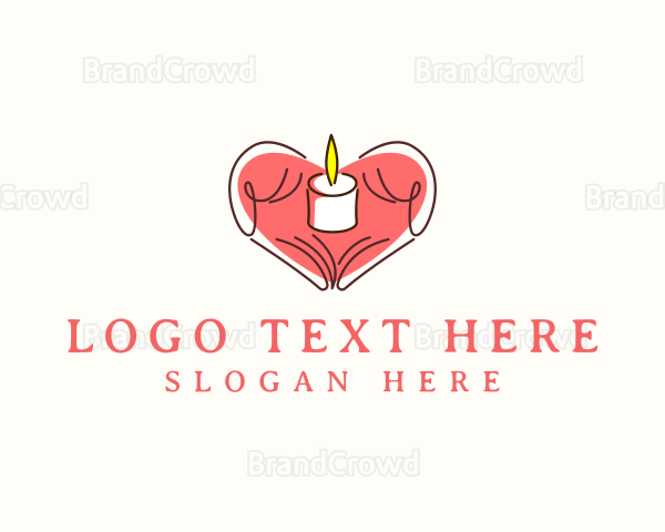 Heart Hand Candle Logo