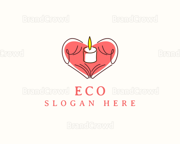 Heart Hand Candle Logo