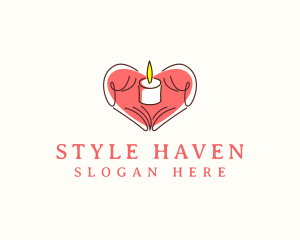 Heart Hand Candle Logo