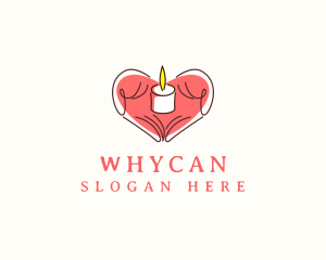 Heart Hand Candle Logo