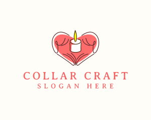 Heart Hand Candle logo design