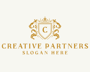 Luxury Crown Shield Boutique logo design