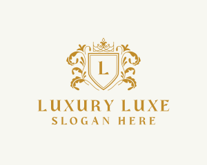 Luxury Crown Shield Boutique logo design