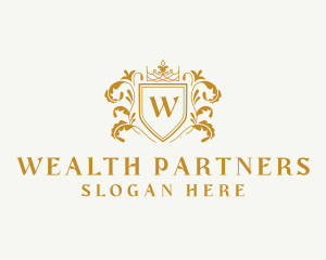 Luxury Crown Shield Boutique logo design