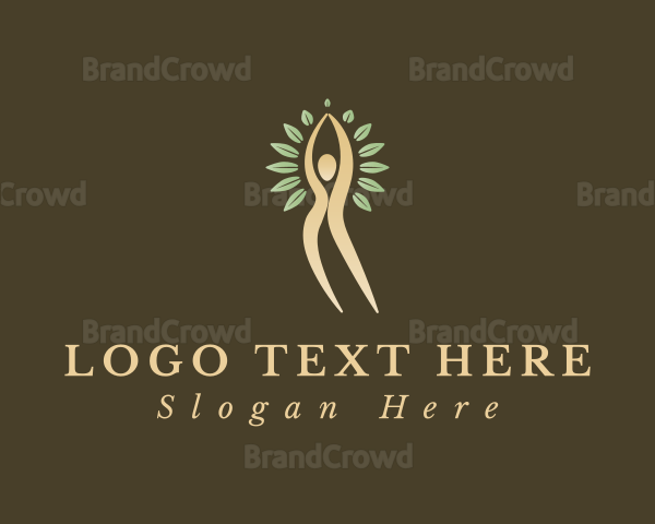 Yoga Human Plant Logo