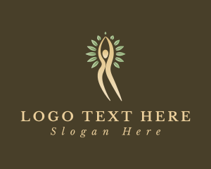 Healing - Yoga Human Plant logo design