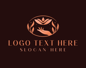 Spa - Lotus Flower Hand logo design