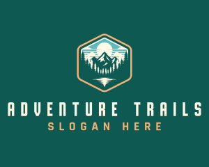 Camping Mountain Trail logo design