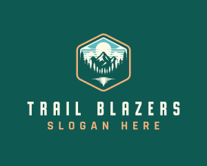 Camping Mountain Trail logo design