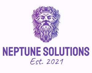 Neptune - Roman Mythology God logo design