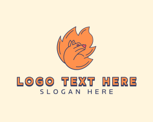 Wildlife Bear Flame logo design