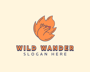 Wildlife Bear Flame logo design