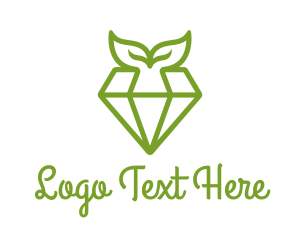 Green Leaf - Organic Herbal Diamond logo design