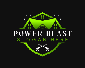 Sanitary Power Wash Cleaning logo design