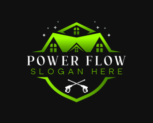 Sanitary Power Wash Cleaning logo design