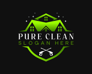 Sanitary Power Wash Cleaning logo design