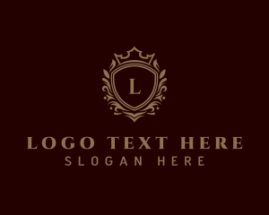 High End - Luxury Golden Shield logo design