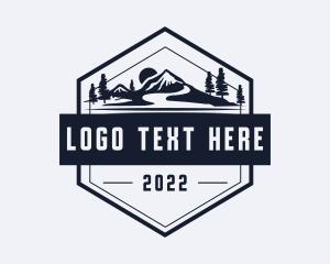 Hexagon Mountain Landscape Logo