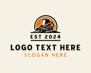 Excavator - Skid Steer Loader Construction Mining logo design