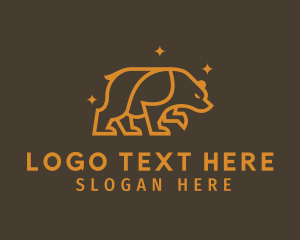 Orange - Gold Bear Animal logo design