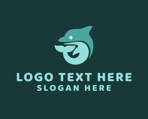 Aquarium - Marine Dolphin Animal logo design