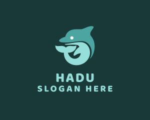 Marine Dolphin Animal  logo design