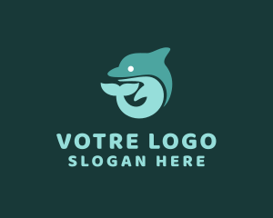 Exhibition - Marine Dolphin Animal logo design