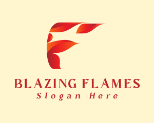 Inferno - Modern Fire Letter F logo design